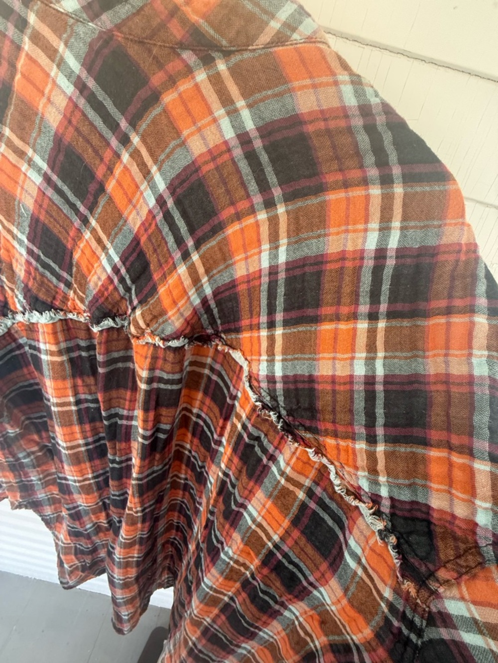 Intimately by free people colorless Plaid Button-Up Shirt. - Picture 4 of 7